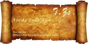 Tordy Zsófia névjegykártya